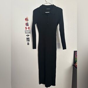 Elegant Black Long Sleeve Dress